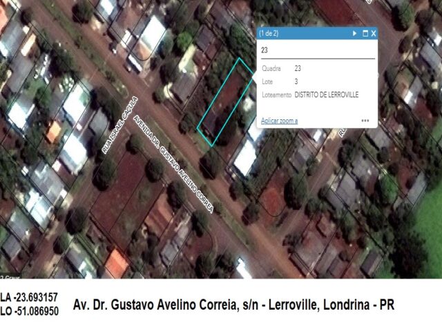 Lote 214 data terras no 03 (tres) da quadra no 23 (vinte e tres), com area de 480,00 metros quadrados