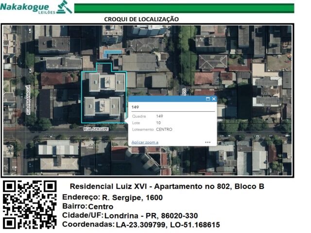 Imagem do imóvel APARTAMENTO Nº 802, SITUADO NO 8º PAVIMENTO SUPERIOR DO BLOCO B DO CONJUNTO RESIDENCIAL LUIS XVI - RUA SERGIPE, 1600