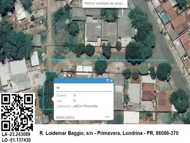 Imagem do imóvel DATA DE TERRAS SOB Nº 10, DA QUADRA Nº 14, COM A ÁREA DE 200,00M² - RUA LOIDEMAR BAGGIO, S/N°