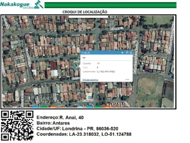 Imagem do imóvel DATA DE TERRAS SOB Nº 04, DA QUADRA Nº 19, MEDINDO A ÁREA DE 300,00M² - RUA ANAI, 40
