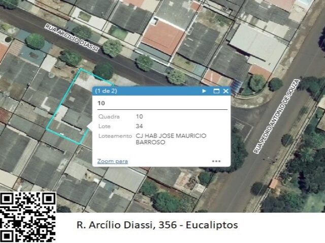 Imagem do imóvel LOTE DE TERRAS SOB Nº 34, DA QUADRA Nº 10, MEDINDO A ÁREA DE 200,00M² - RUA ARCILIO DIASSI, 356