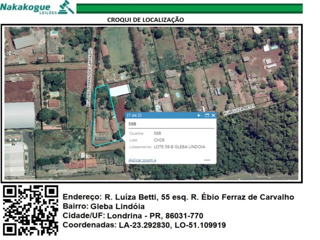 Imagem do imóvel CHÁCARA DE TERRAS Nº 28, COM A ÁREA DE 3.000,00M² - RUA LUIZA BETTI, 55