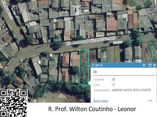 Imagem do imóvel DATA DE TERRAS SOB Nº 12, DA QUADRA Nº 28, COM A ÁREA DE 399,25M² - RUA PROFESSOR WILTON COUTINHO, S/Nº