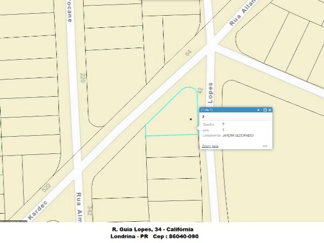 Imagem do imóvel DATA DE TERRAS Nº 01, DA QUADRA Nº 07, COM A ÁREA DE 456,76M² - RUA GUIA LOPES, 34 E 42