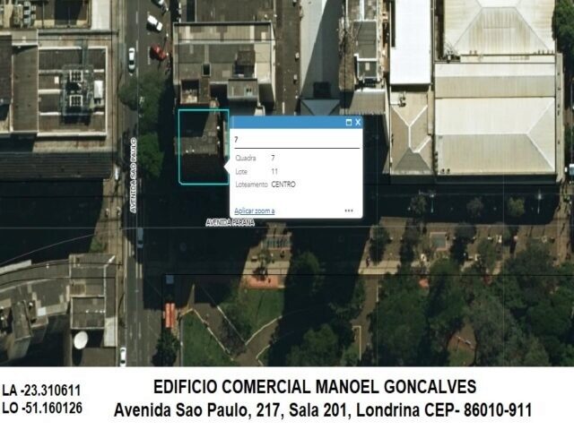 UNIDADE AUTÔNOMA CONSTITUÍDA PELO CONJUNTO Nº 201, SITUADO NO 2º ANDAR OU 5º PAVIMENTO DO EDIFÍCIO COMERCIAL MANOEL GONÇALVES - AVENIDA SÃO PAULO, 217, localizado em Londrina - PR
