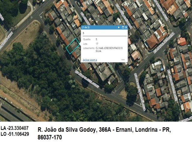 Imagem do imóvel DATA DE TERRAS SOB Nº 17, DA QUADRA Nº 05, COM A ÁREA DE 200,00M² - RUA JOÃO DA SILVA GODOY, 366A