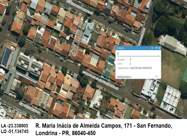 Imagem do imóvel DATA DE TERRAS Nº 02, DA QUADRA Nº 08, COM A ÁREA DE 376,24M² - RUA MARIA INACIA DE ALMEIDA CAMPOS, 171