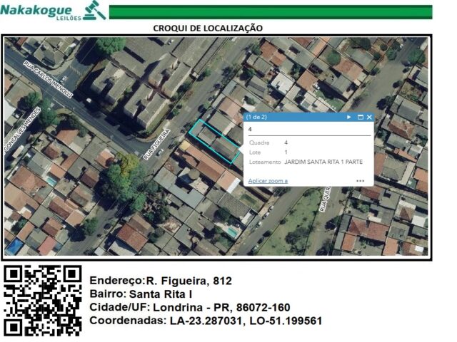 Imagem do imóvel UMA DATA DE TERRAS SOB Nº 01, DA QUADRA Nº 04, COM A ÁREA DE 300,00M² - RUA FIGUEIRA, 812