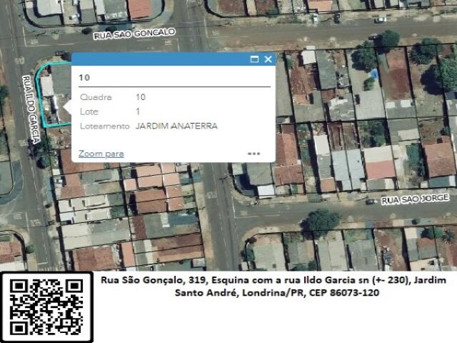 Imagem do imóvel DATA DE TERRAS SOB Nº 01, DA QUADRA Nº 10, COM A ÁREA DE 312,29M² - RUA SÃO GONÇALO, 319