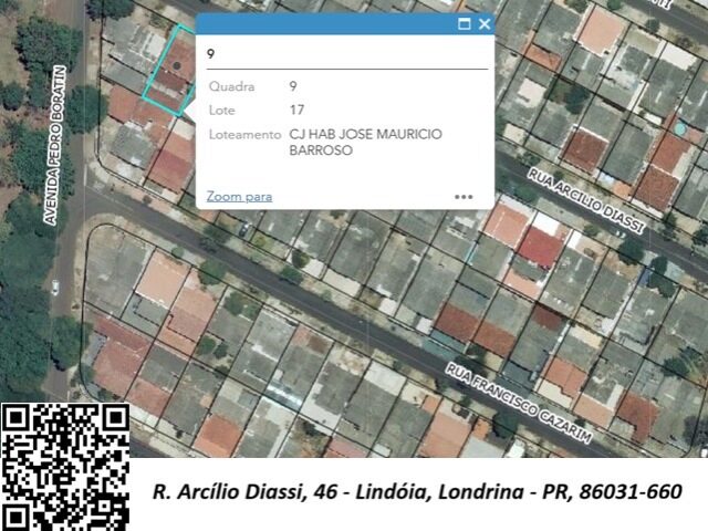 Imagem do imóvel LOTE DE TERRAS SOB Nº 17, DA QUADRA Nº 09, MEDINDO A ÁREA DE 200,00M² - RUA ARCILIO DIASSI, 46