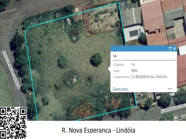Imagem do imóvel ÁREA DE TERRAS A, MEDINDO 2.696,28M², SITUADA NA QUADRA Nº 14 - RUA NOVA ESPERANÇA, S/Nº