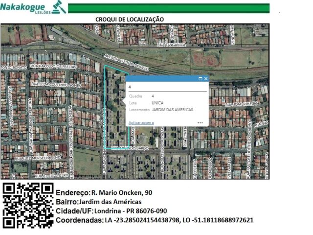 APARTAMENTO Nº 214, LOCALIZADO NO 1º PAVIMENTO DO BLOCO 02, DO RESIDENCIAL AMÉRICA DO SUL II - RUA MARIO ONCKEN, 90, localizado em Londrina - PR, bairro Jardim das Americas