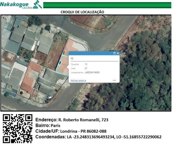 RESIDÊNCIA A, SITUADA NO PAVIMENTO TÉRREO DO ROBROMA RESIDENCE - RUA ROBERTO ROMANELLI, 723, localizado em Londrina - PR, bairro Jardim Paris