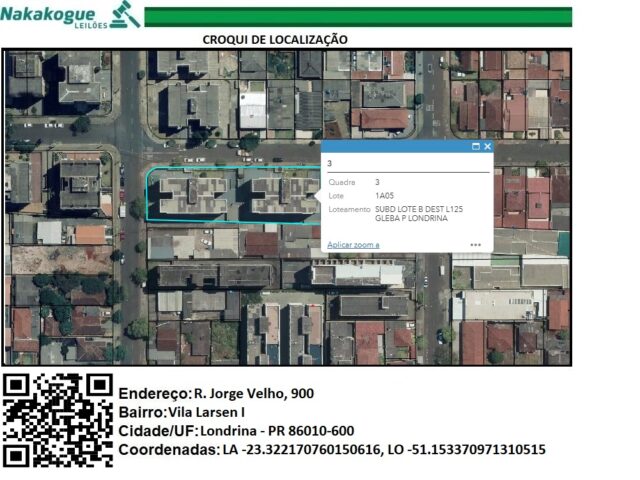 APARTAMENTO RESIDENCIAL Nº 201, SITUADO NO 2º PAV. SUPERIOR DO BLOCO I, DO RESIDENCIAL VILLAGREGA - RUA JORGE VELHO, 900, localizado em Londrina - PR, bairro Vila Larsen