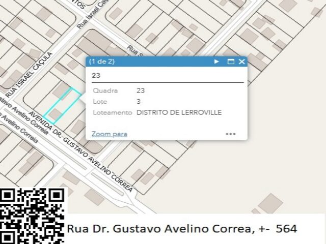Imagem do imóvel DATA TERRAS Nº 03, DA QUADRA Nº 23, COM ÁREA DE 480,00M² - RUA DOUTOR GUSTAVO AVELINO CORREA, S/Nº