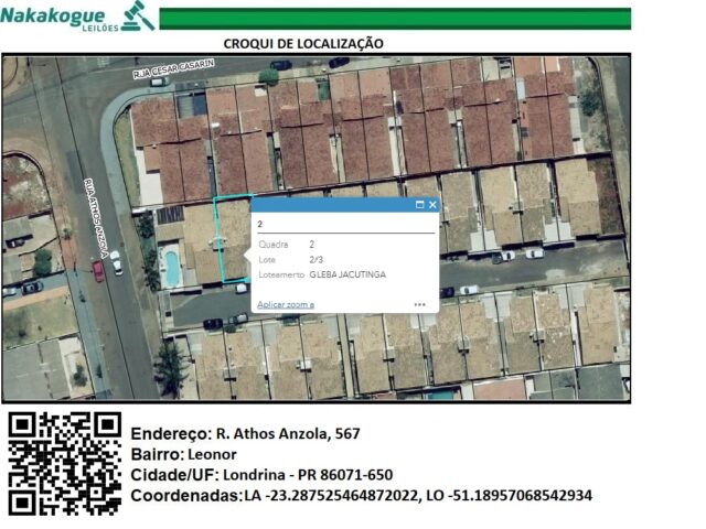 UNIDADE N° 10 - TIPO C, DE 01 PAVIMENTO, SITUADA NO CONDOMÍNIO PORTAL DO IMPÉRIO - RUA ATHOS ANZOLA, 567, localizado em Londrina - PR