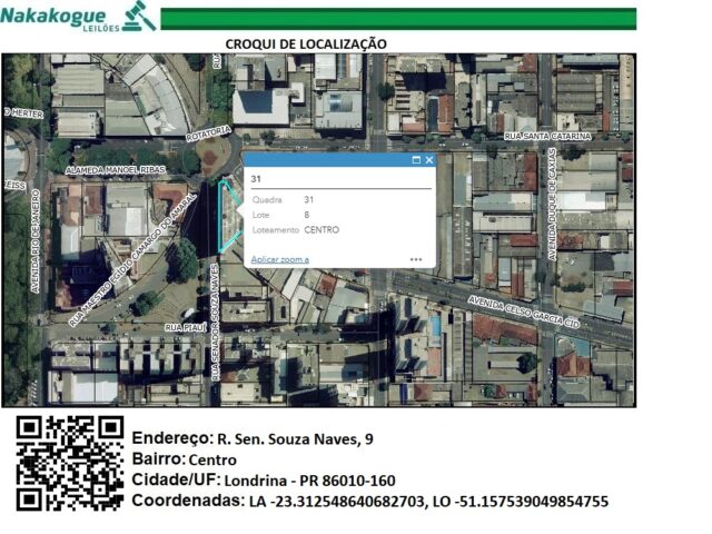 CONJUNTO Nº 507, COM ÁREA DE 31,90M², SITUADO NO 5º ANDAR OU 6º PAVIMENTO DO EDIFÍCIO COMENDADOR JULIO FUGANTI - RUA SENADOR SOUZA NAVES, 9, localizado em Londrina - PR