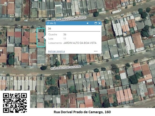 Imagem do imóvel LOTE DE TERRAS SOB Nº 11, DA QUADRA Nº 36, MEDINDO A ÁREA DE 256,69M² - RUA DORIVAL PRADO DE CAMARGO, 160