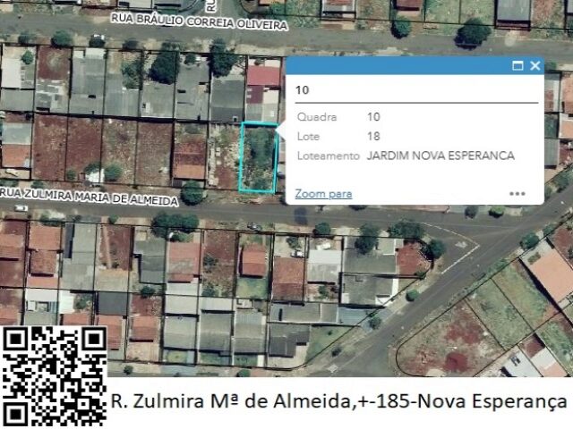 Imagem do imóvel DATA DE TERRAS Nº 18, DA QUADRA Nº 10, COM A ÁREA DE 200,00M² - RUA ZULMIRA MARIA DE ALMEIDA, S/Nº
