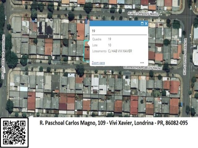 Imagem do imóvel LOTE DE TERRAS SOB Nº 10, DA QUADRA Nº 19, COM A ÁREA DE 200,00M² - RUA PASCHOAL CARLOS MAGNO, 109