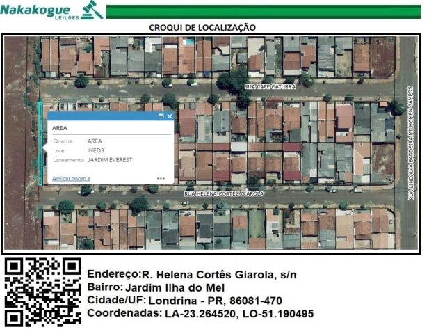Imagem do imóvel ÁREA INEDIFICAVEL Nº 04, MEDINDO 127,70M² - RUA HELENA CORTEZ GIAROLA, S/Nº