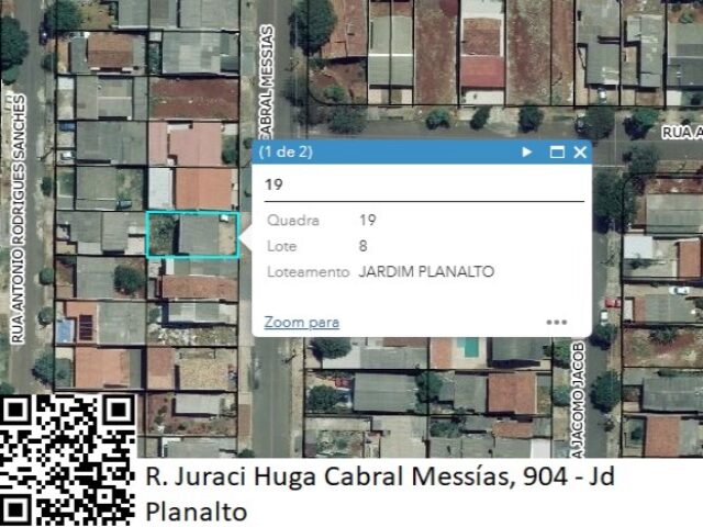 Imagem do imóvel LOTE DE TERRAS SOB Nº 08, DA QUADRA Nº 19, COM A ÁREA DE 200,00M² - RUA JURACY HUGA CABRAL MESSIAS, 904