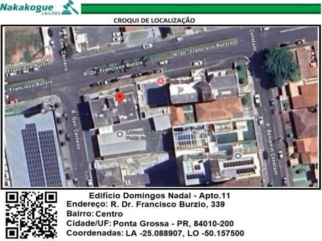 APARTAMENTO 11 E GARAGEM COM 162,03M2 EXISTENTE SOBRE O IMOVEL: LOTE DE TERRENO NO 1 (UM), DA QUADRA NO 57 (CINQUENTA E, localizado em Ponta Grossa - PR