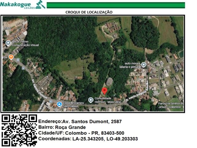 Lote 1105 imóvel com 30mil m2 na av. santos dumont, 2587, bairro roça grande em colombo/pr